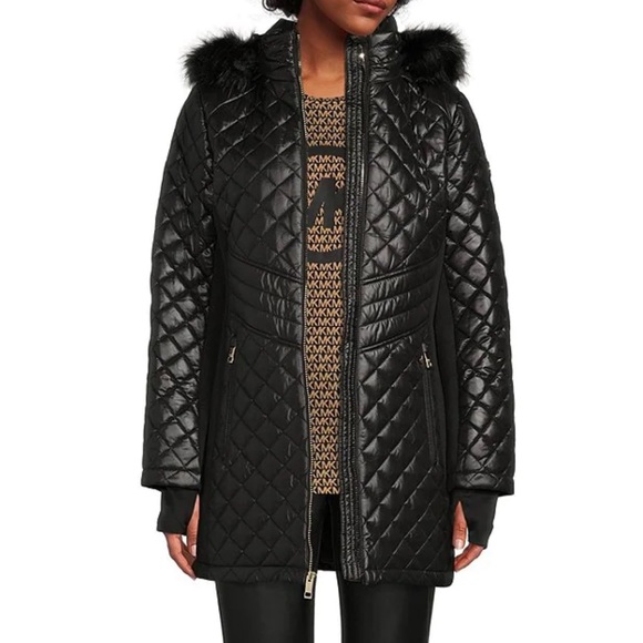 NWT Michael Kors fur trim coat🌙 - Picture 5 of 8